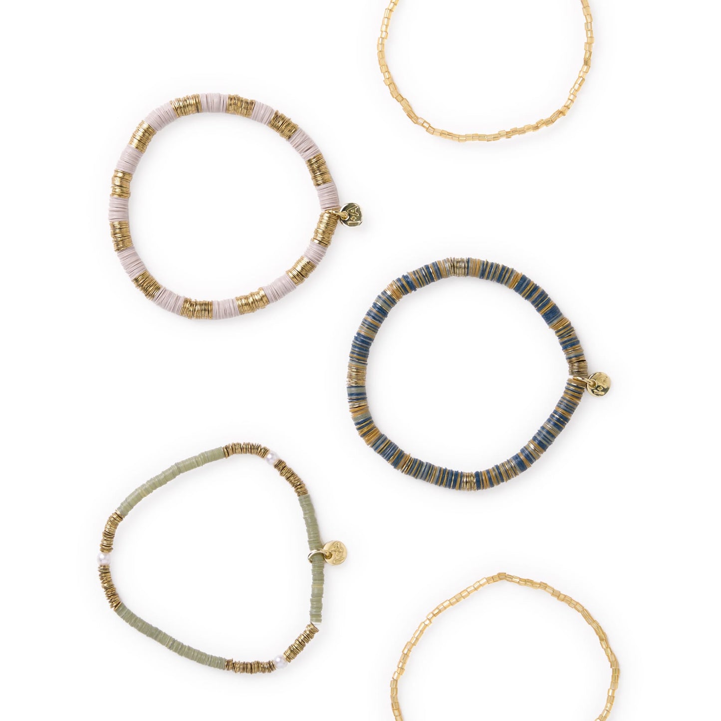 Grace Bracelet Stack of 5 - Green + Citron Bracelet