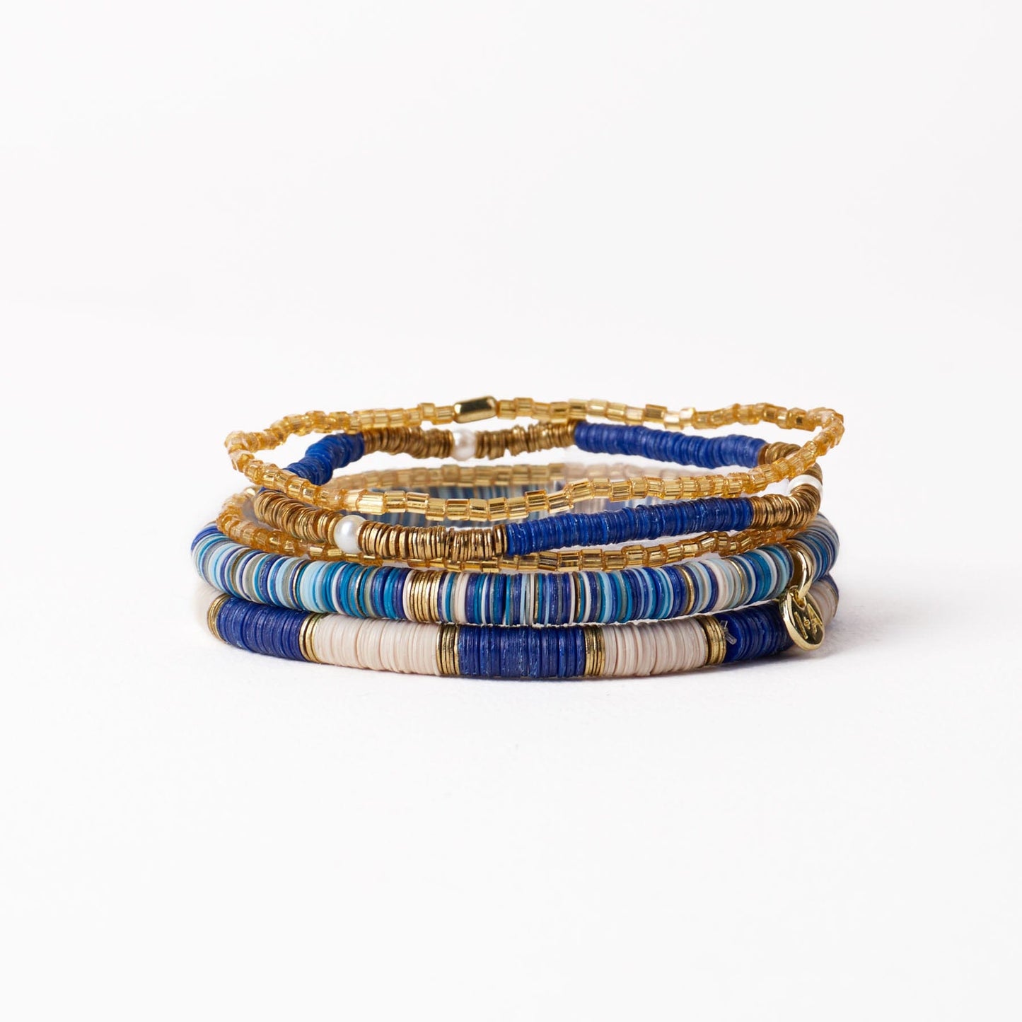 Grace Bracelet Stack of 5 - Lapis Stack