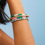 Grace Multi Mix Sequin Stretch Bracelet Kelly Green
