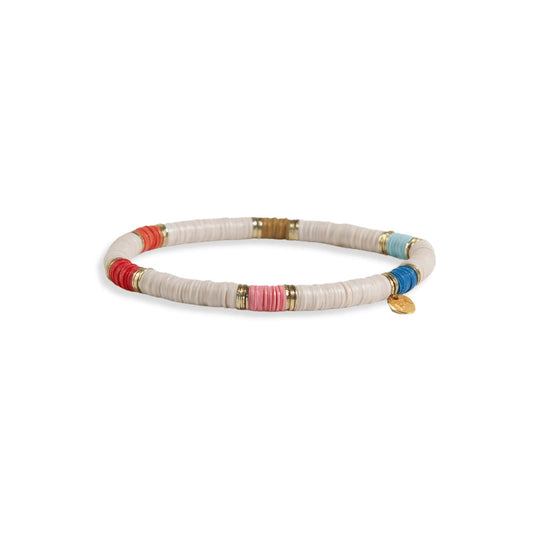 Load image into Gallery viewer, Grace Stripe on Cream Stretch Bracelet Multicolor Bracelet
