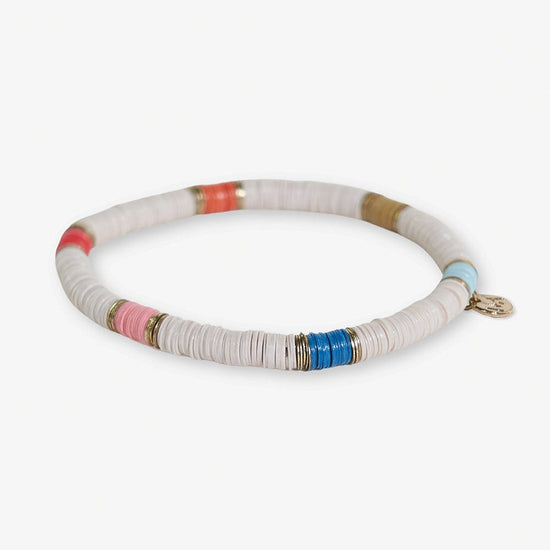 Grace Stripe on Cream Stretch Bracelet Multicolor Bracelet