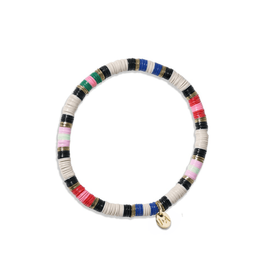 Grace Three Stripes Between Gold And Black Sequin Stretch Bracelet Rio Stretch