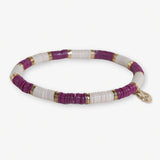 Grace Two-Color Block Sequin Stretch Bracelet Port/Ivory
