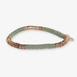 Grace Two Color Block Stretch Bracelet Mint and Gold Bracelet