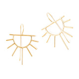 Gretchen Half Sun Threader Earrings Brass Earrings