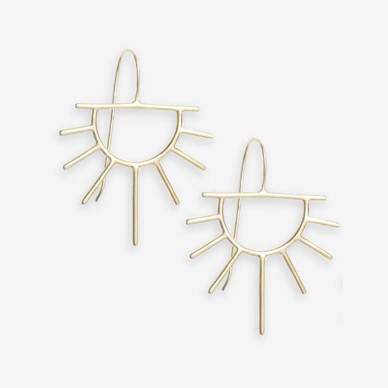 Gretchen Half Sun Threader Boho Earrings Brass – INK+ALLOY, LLC