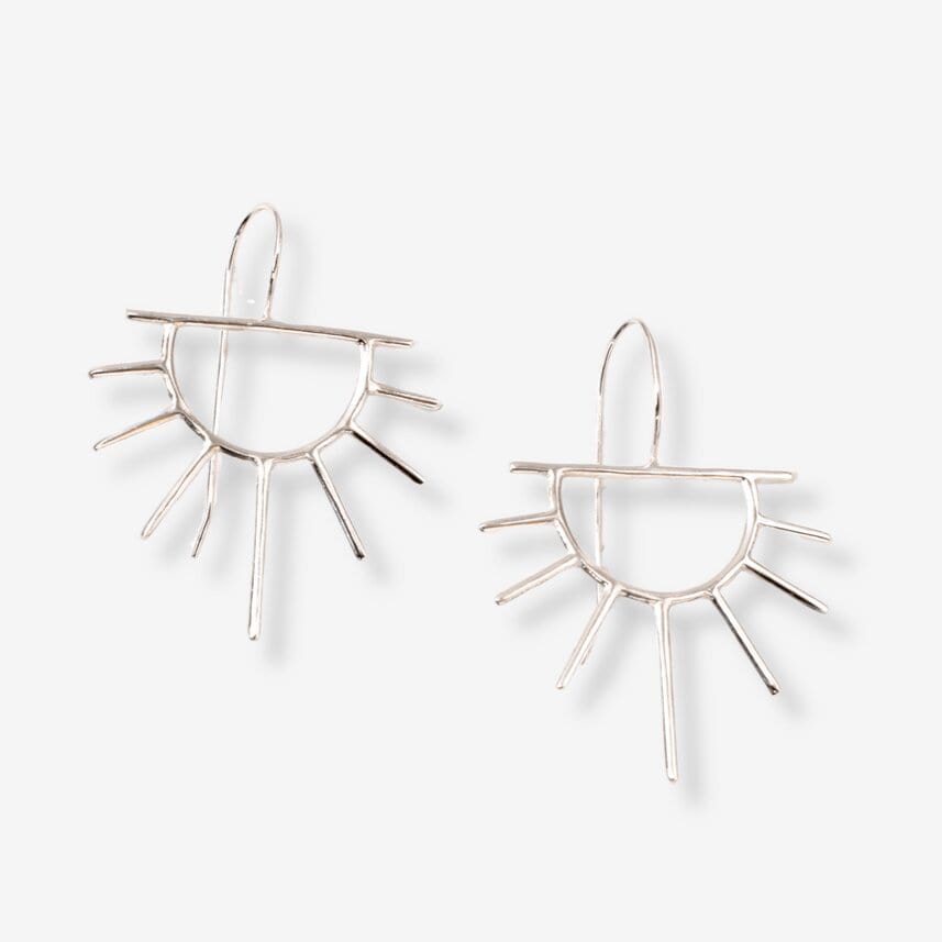 Gretchen Half Sun Threader Earrings Silver – INK+ALLOY, LLC