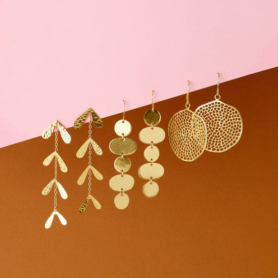 Gretchen Large Circle with Holes Earrings Brass Earrings