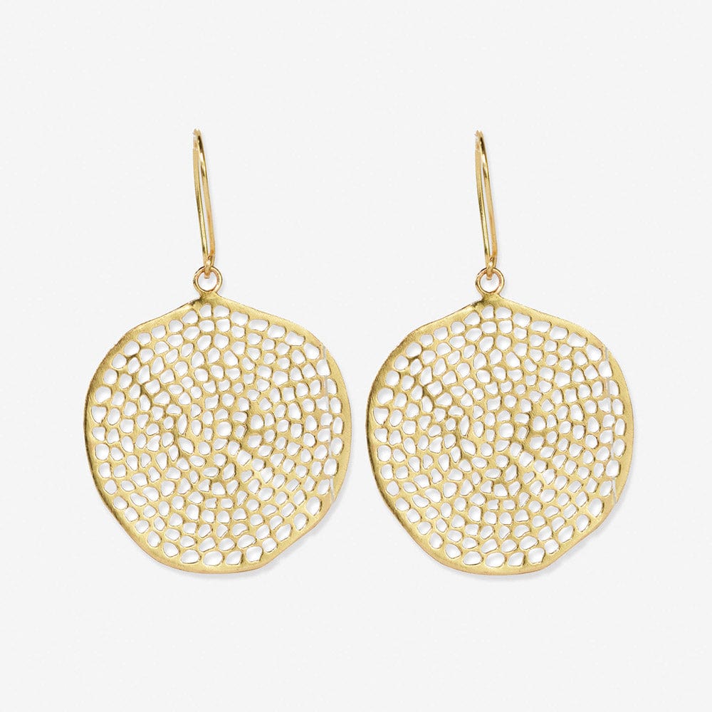 Gretchen Large Circle with Holes Earrings Brass Earrings