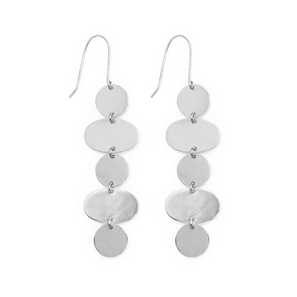 Gretchen Oval Circle Earrings Silver Earrings