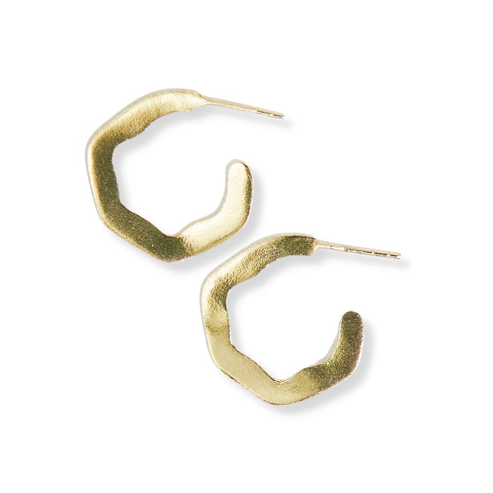 Gretchen Small Wavy Hoop Earrings Brass Earrings