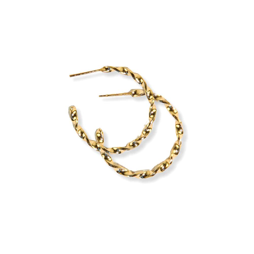 Gretchen Twisted Hoop Earrings Brass Earrings