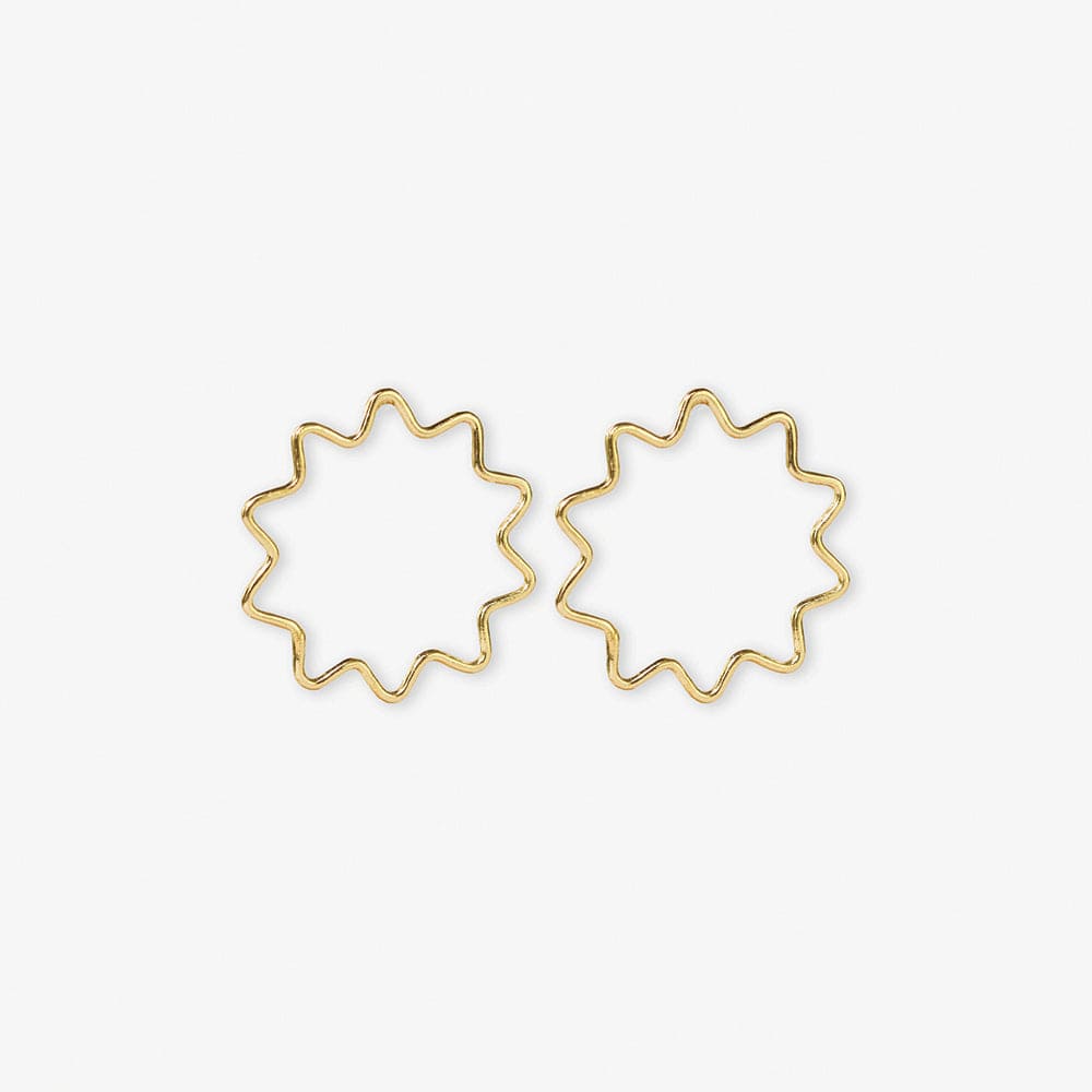 Gretchen Zigzag Circle Earrings Brass Earrings