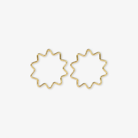 Gretchen Zigzag Circle Earrings Brass Earrings