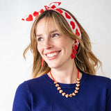 Haddie 3 Heart Drop Earrings Red Drop