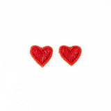 Haddie Heart Post Earrings Red Stud