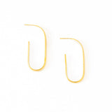 Hallie Hammered Hoop Earrings Brass With Silver Lining Hoop