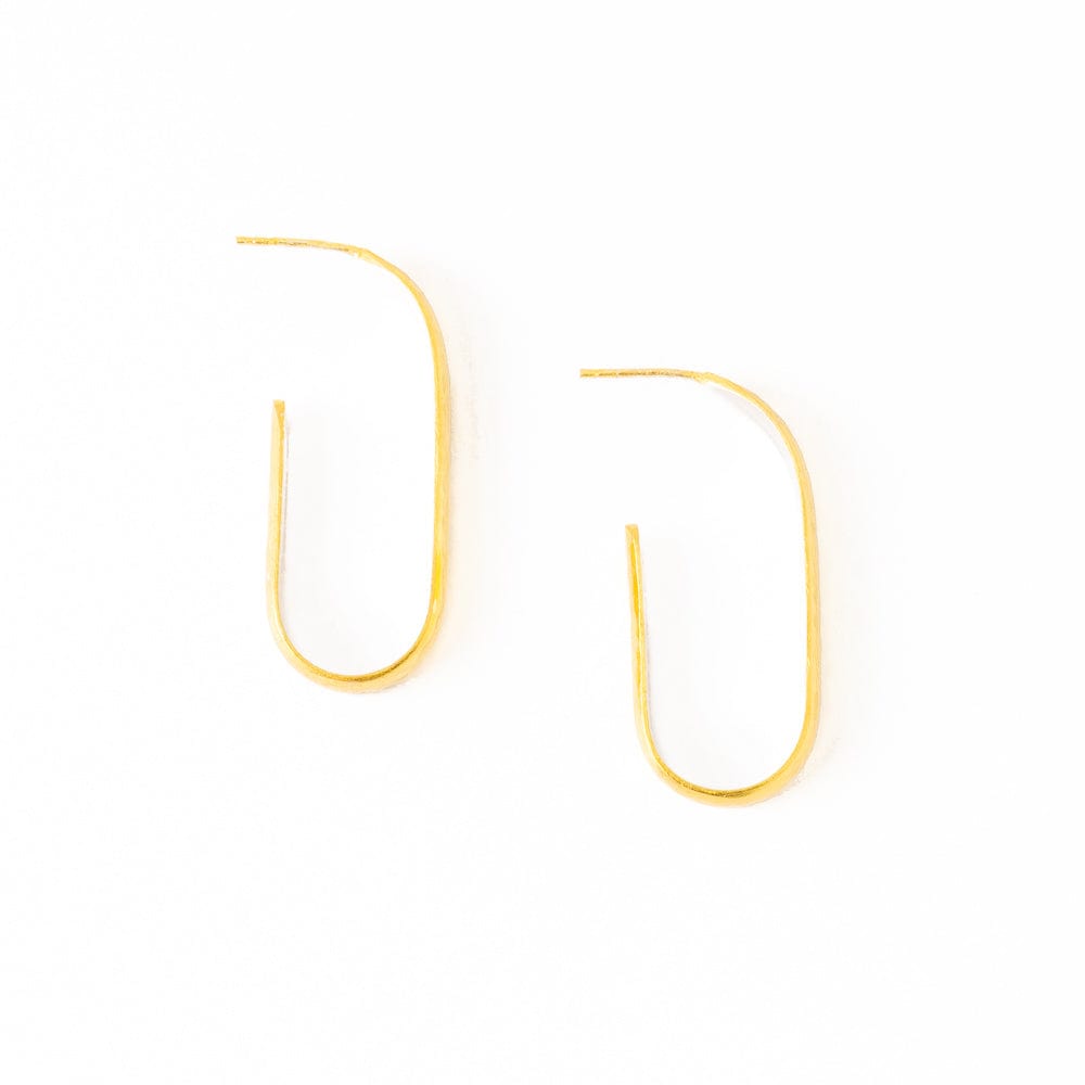 Hallie Hammered Hoop Earrings Brass With Silver Lining Hoop