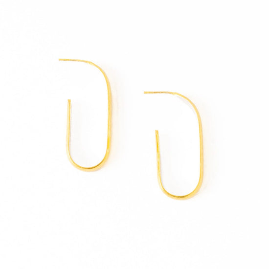 Hallie Hammered Hoop Earrings Brass With Silver Lining Hoop