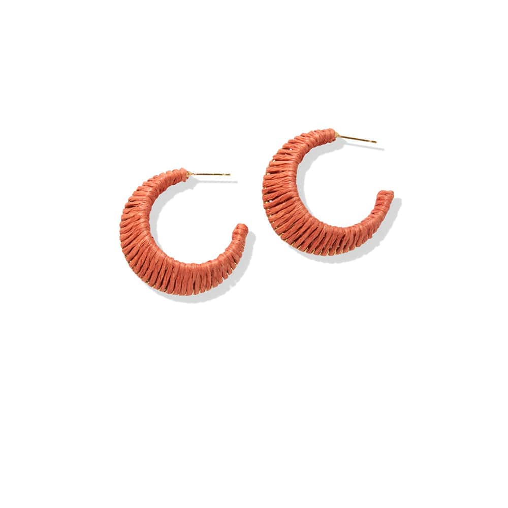 Harper Solid Hoop Earrings Coral Earrings