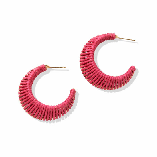 Harper Solid Hoop Earrings Hot Pink Earrings