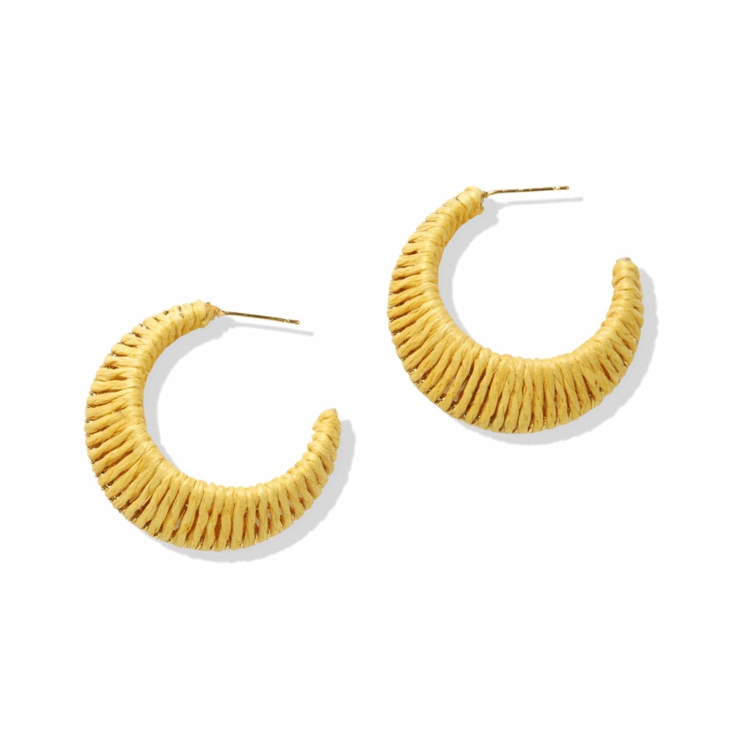 Small Raffia Hoop Earrings