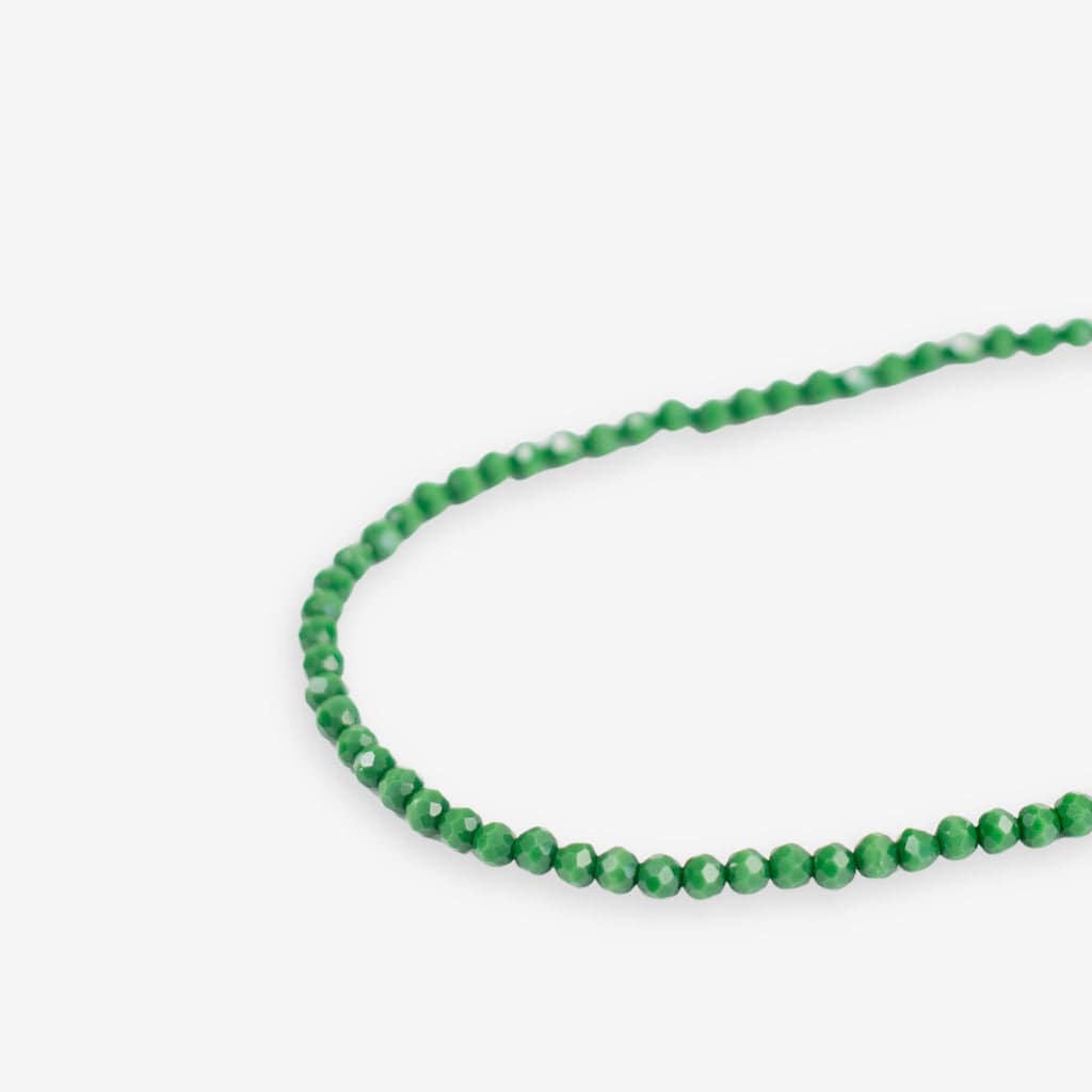Hayden Solid Single Strand Crystal Necklace With Tassel Emerald SHORT