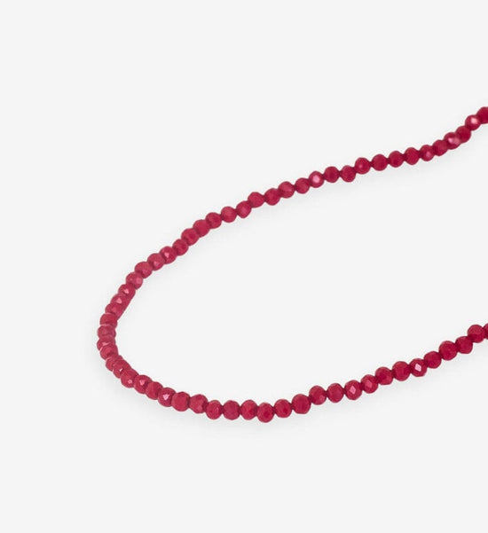 Hayden Solid Single Strand Crystal Necklace With Tassel Maroon SHORT