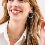 Hayden Solid Single Strand Crystal Necklace With Tassel Mint Single Chain