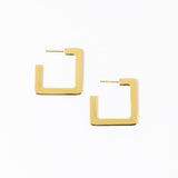 Heidi Square Hoop Earrings Brass Hoop
