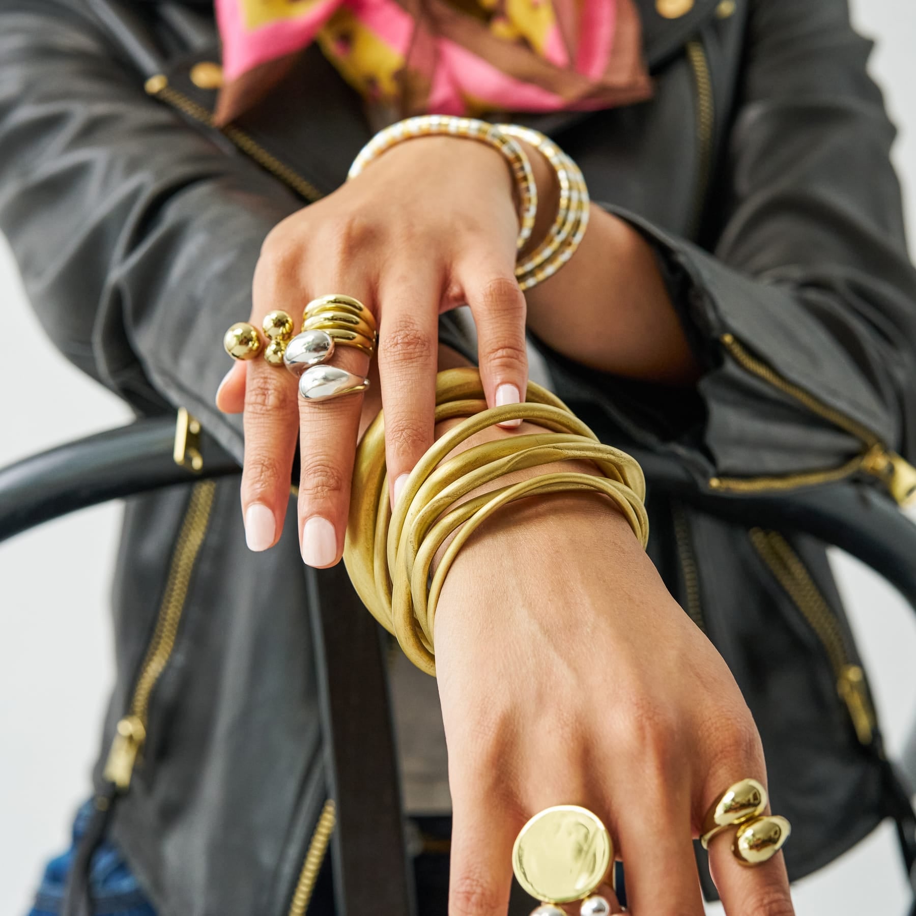 Helen 3 Tiered Adjustable Ring Brass Ring