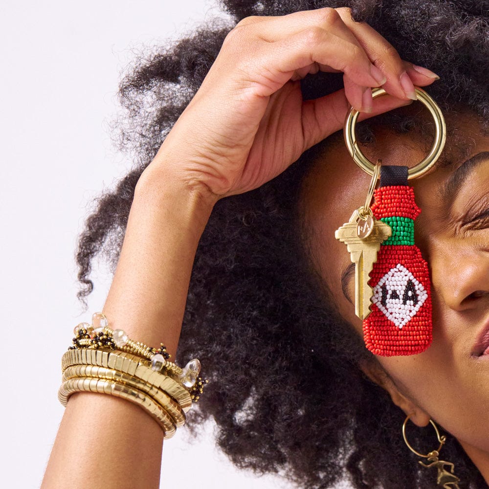 Hope Brass Stretch Bracelet With Glass Beads Clear Stretch