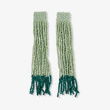Ila Thick Stripe Mixed Luxe Beads Fringe Earrings Mint SHORT FRINGE