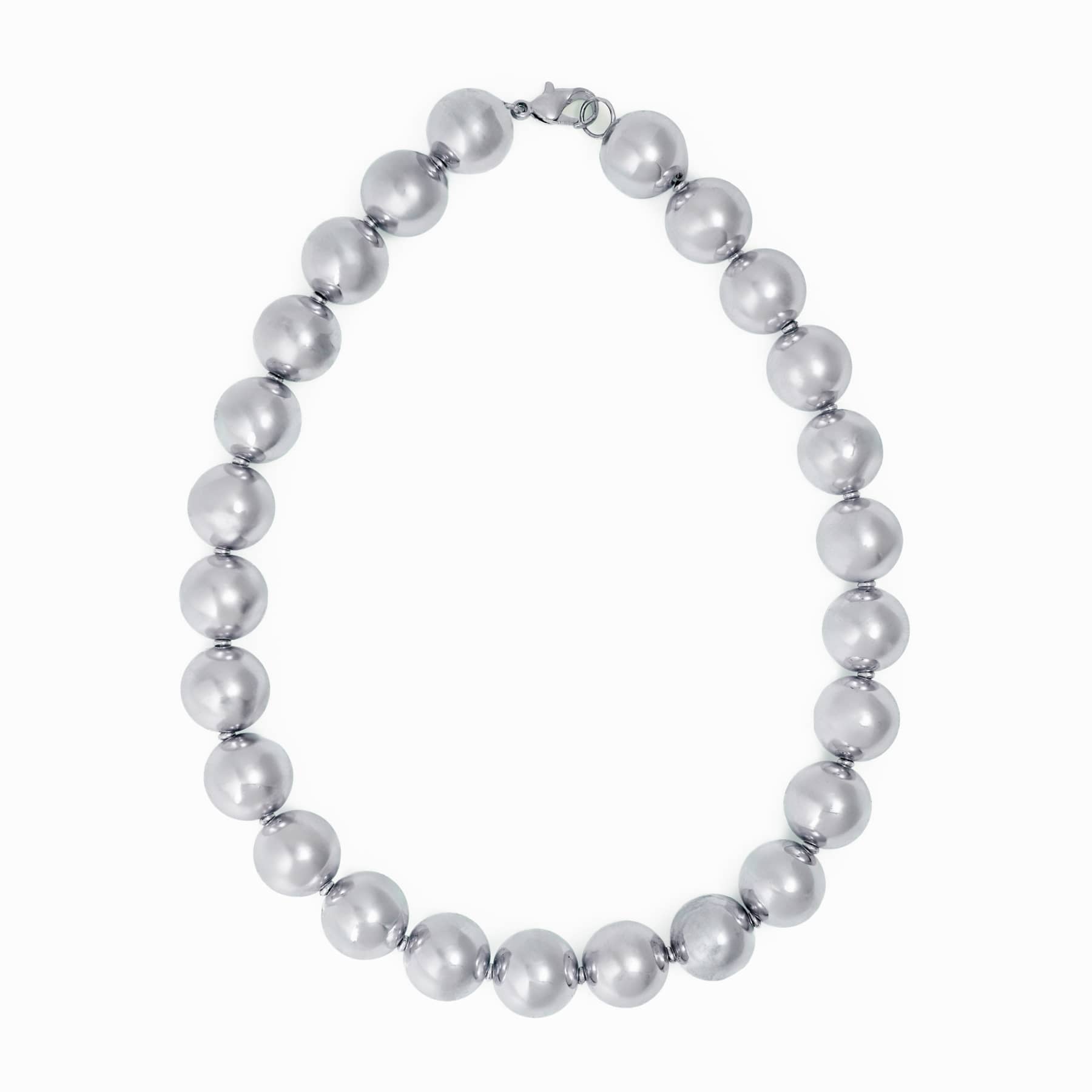 Iris Large Bead Necklace Silver Necklace