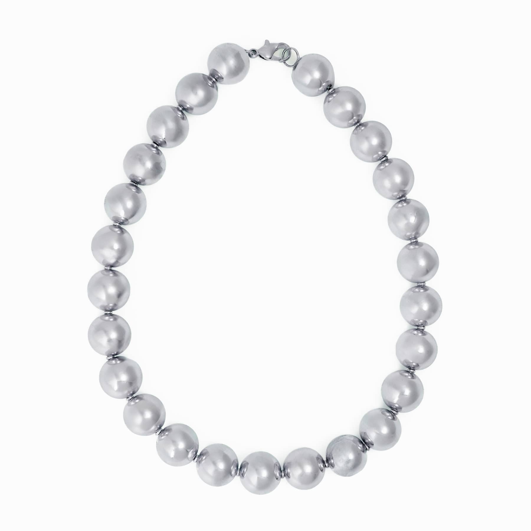 Iris Large Bead Necklace Silver Necklace