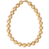 Iris Large Brass Bead Necklace Gold Necklace
