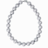 Iris Large Brass Bead Necklace Silver Necklace