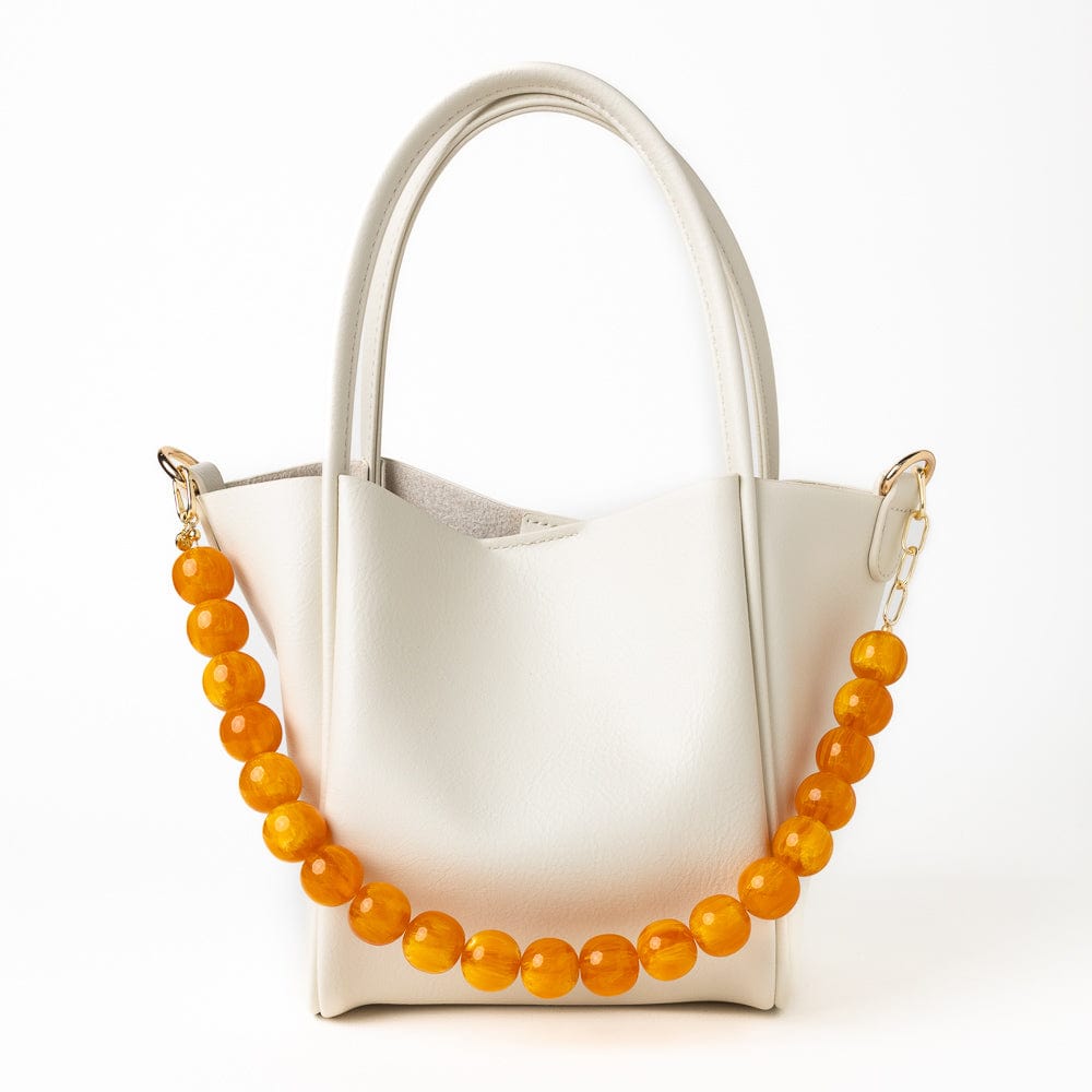 Iris Large Resin Bead Necklace Amber Single Strand