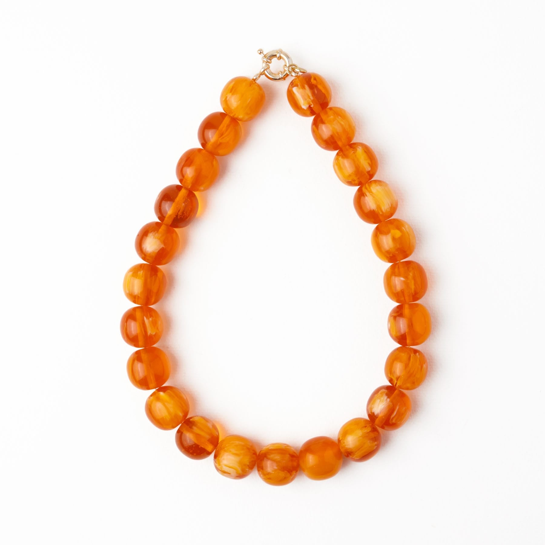 Iris Large Resin Bead Necklace Amber Necklace