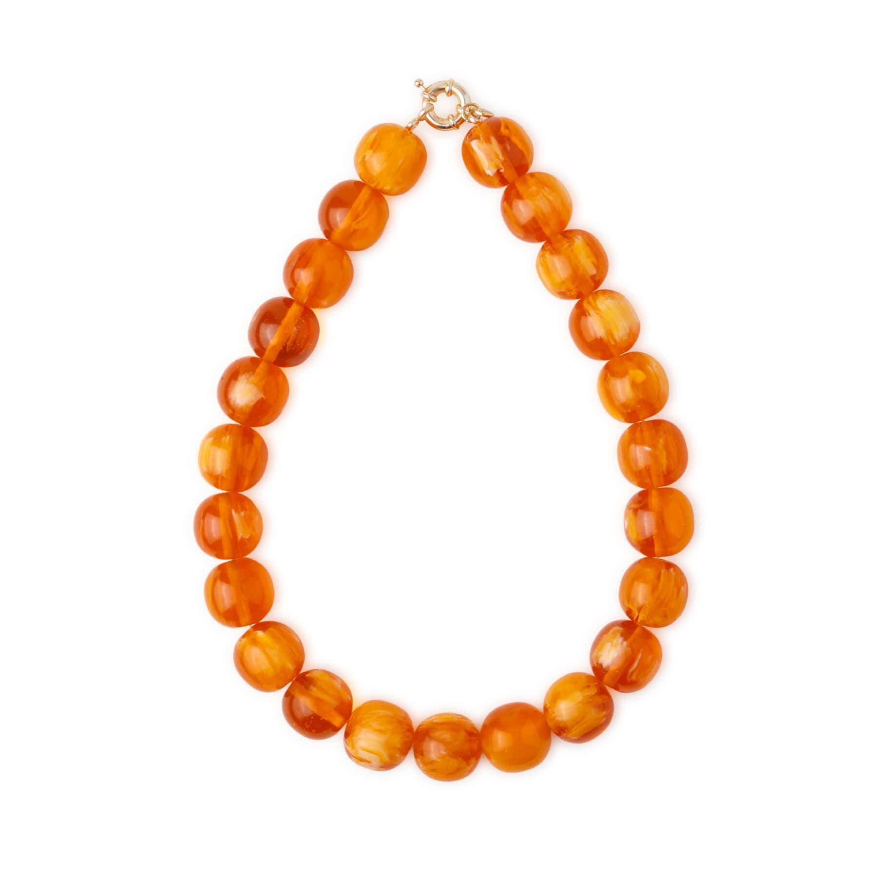 Iris Large Resin Bead Necklace Amber Necklace