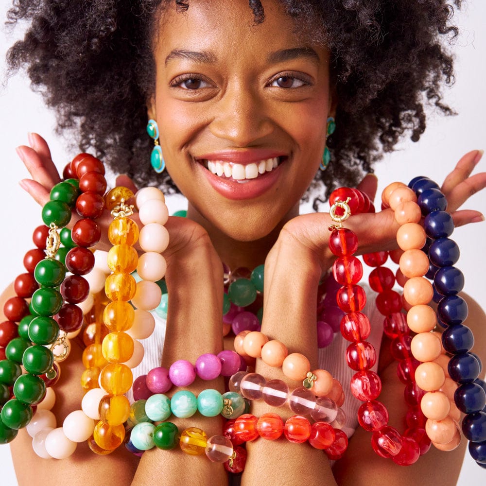 Iris Large Resin Bead Necklace Clear Necklace