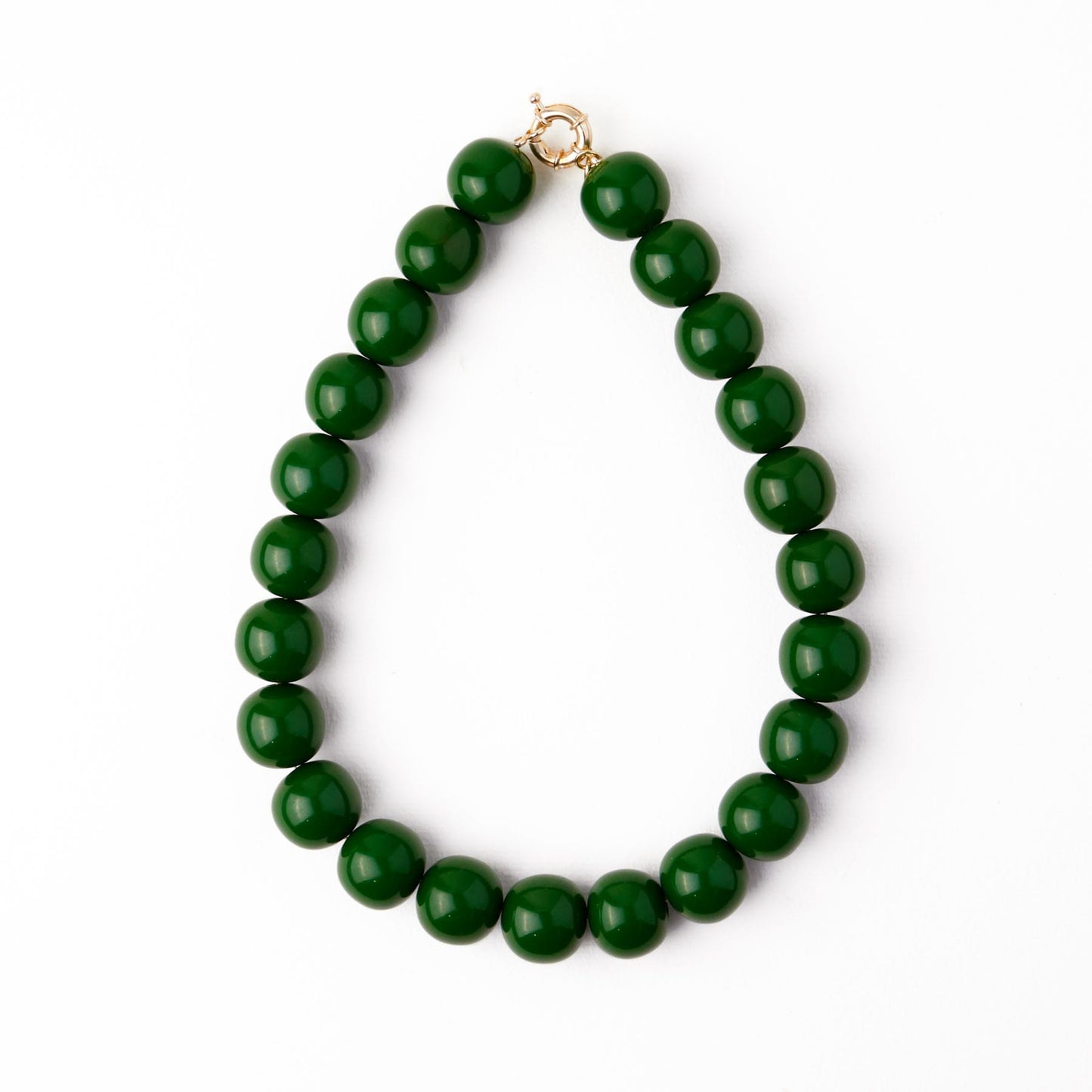 Iris Large Resin Bead Necklace Green Necklace