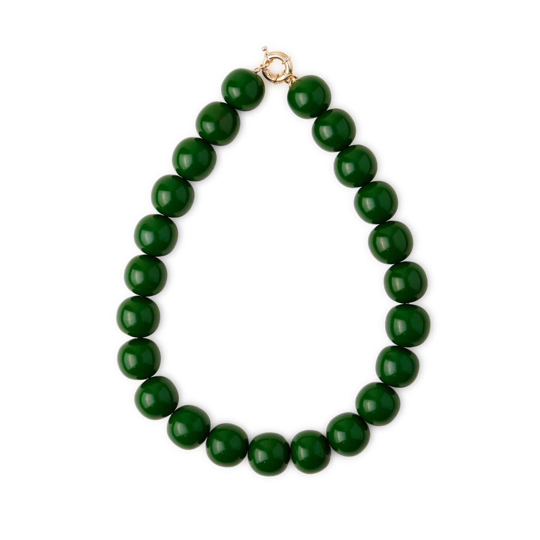 Iris Large Resin Bead Necklace Green Necklace