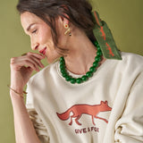 Iris Large Resin Bead Necklace Green Necklace