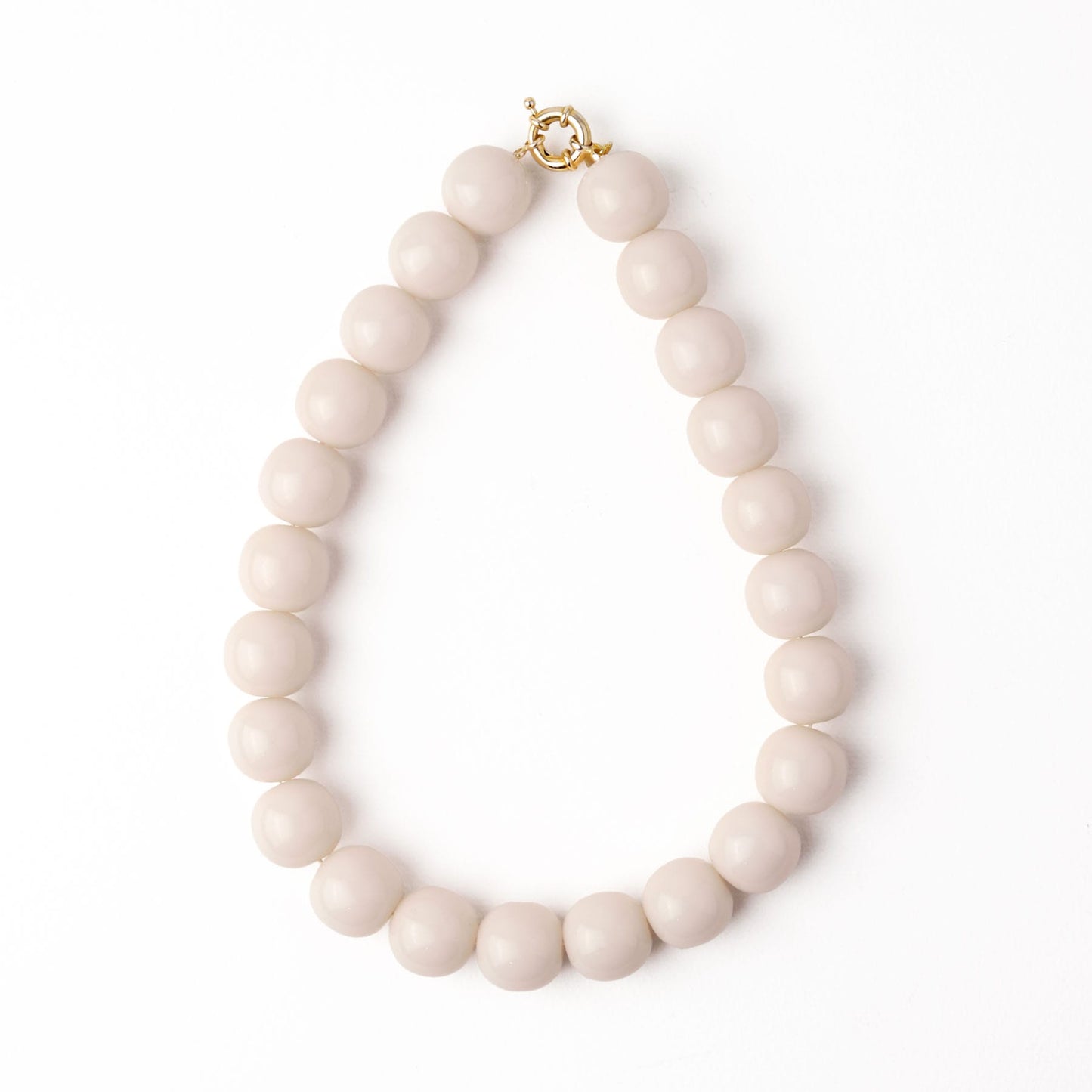 Iris Large Resin Bead Necklace Milky White Necklace