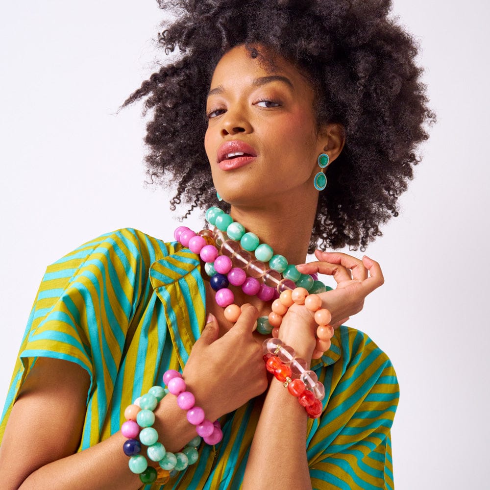 Iris Large Resin Bead Necklace Multi Single Strand