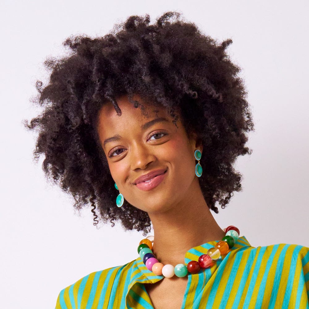 Iris Large Resin Bead Necklace Multi Necklace