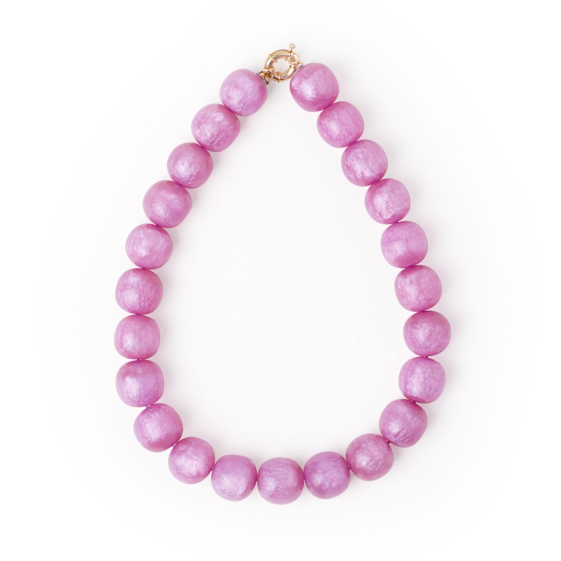 Iris Large Resin Bead Necklace Purple Necklace