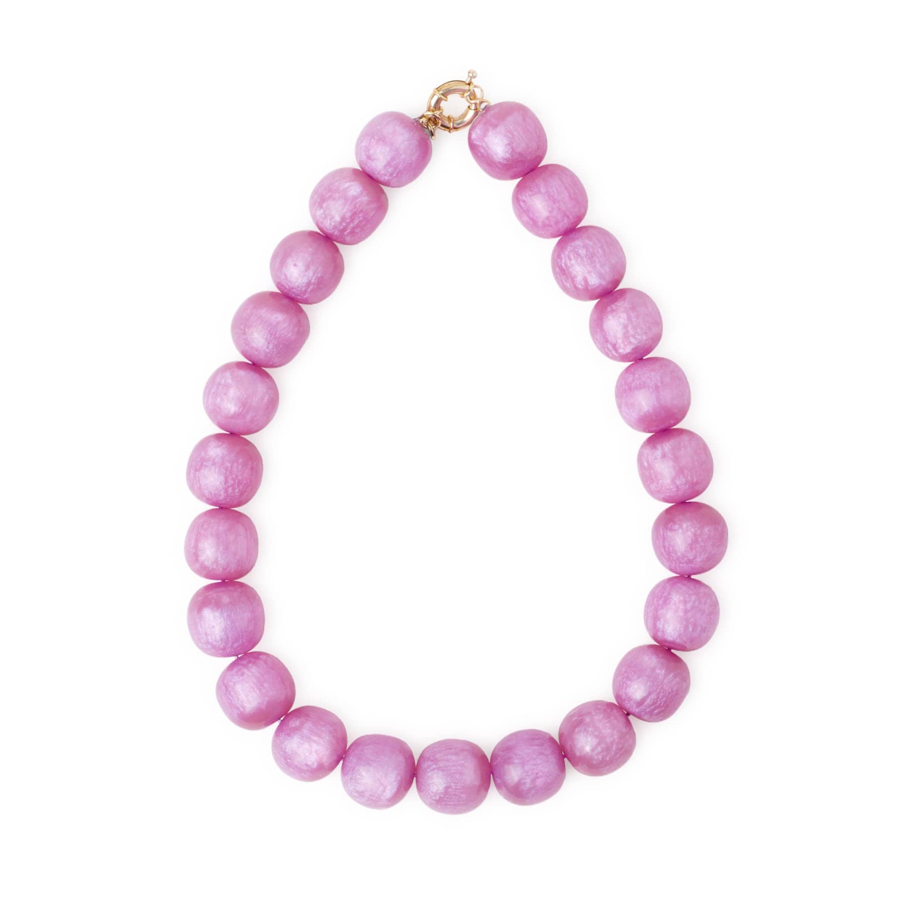 Iris Large Resin Bead Necklace Purple Necklace