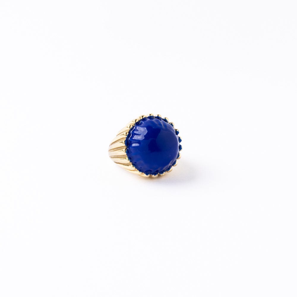 Isabella Enamel Cocktail Ring Blue - Adjustable Size Ring